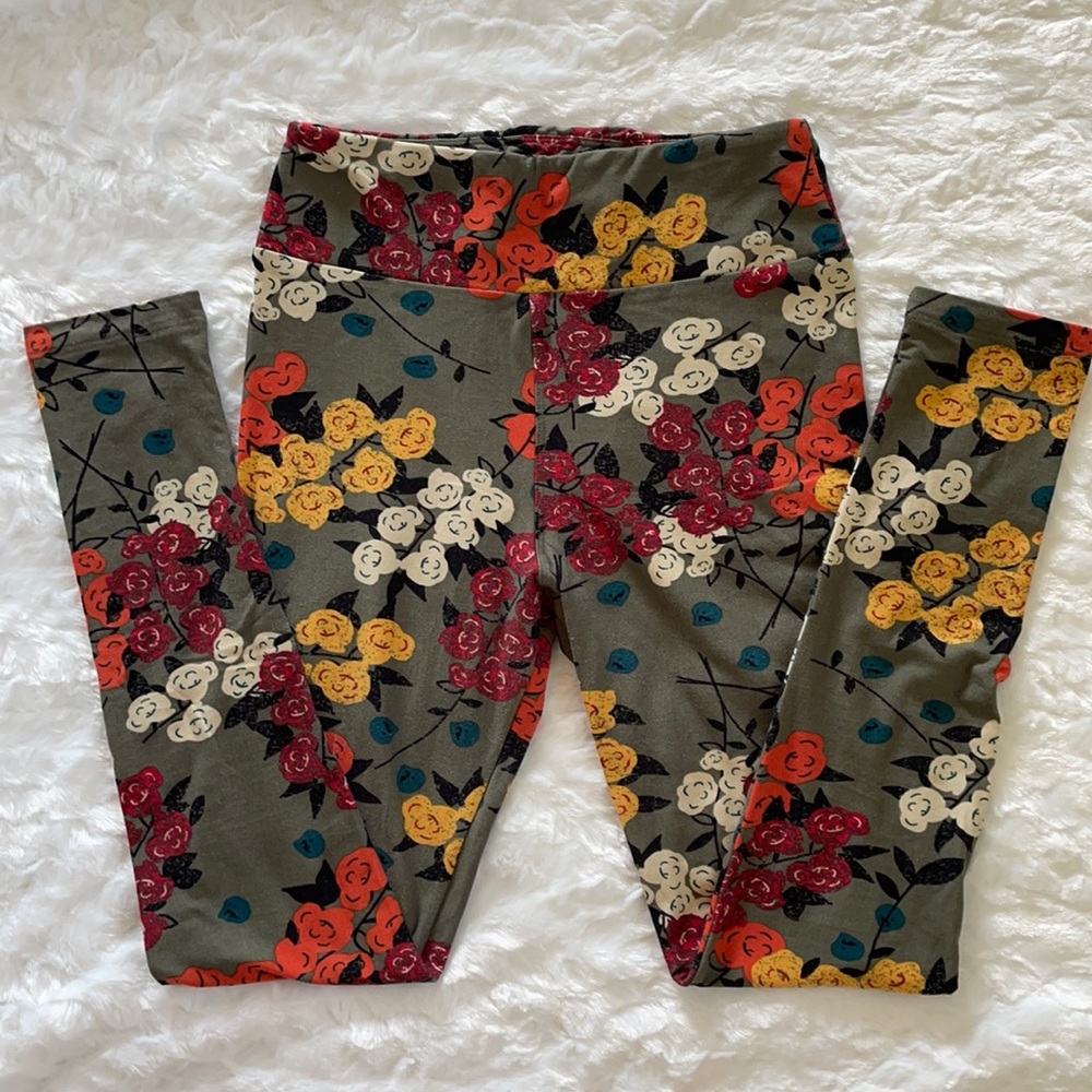 LuLaRoe Leggings OS one size fall olive mustard